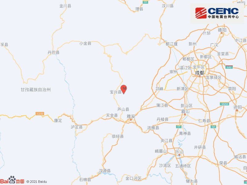 中国地震台网正式测定，6月1日17时00分在四川雅安市芦山县（北纬30.37度，东经102.94度）发生6.1级地震，震源深度17千米