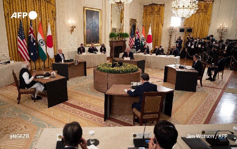 美日印澳领导人在美国白宫举行四方安全对话首次面对面峰会，历时两小时