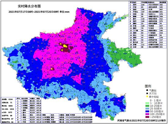 7月17日以来，河南省普降暴雨、大暴雨，局部特大暴雨