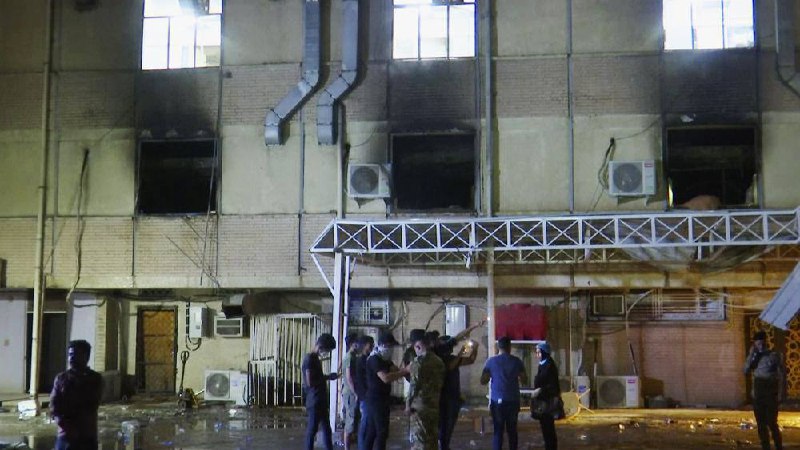 伊拉克内政部称，巴格达一家医院的火灾已造成82人死亡，110人受伤