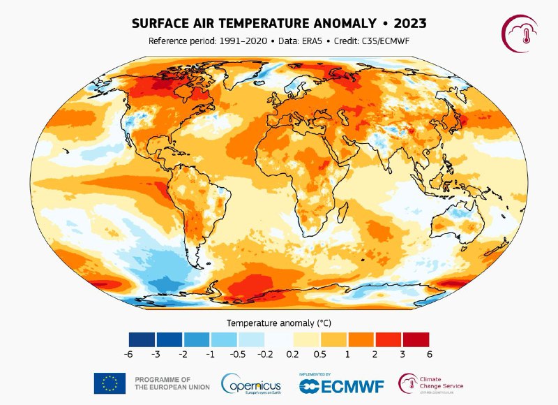 欧盟气候监测机构哥白尼气候变化服务局9日说，2023年成为自1850年有记录以来最热的年份，并且多项关键气候指标破纪录