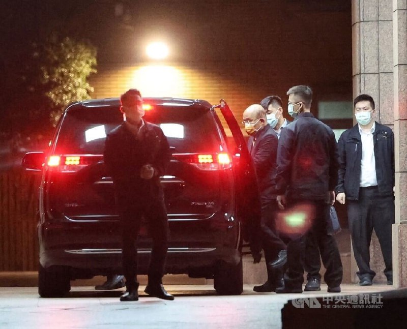 台湾，行政院长苏贞昌19日向总统蔡英文再度请辞