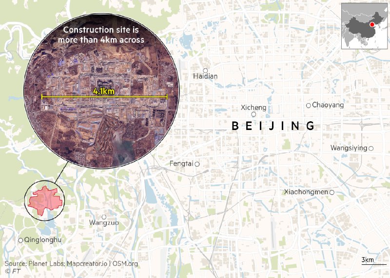 美军通过卫星图研判，中国军方正在北京西郊青龙湖建设新的指挥所，2024年中开工