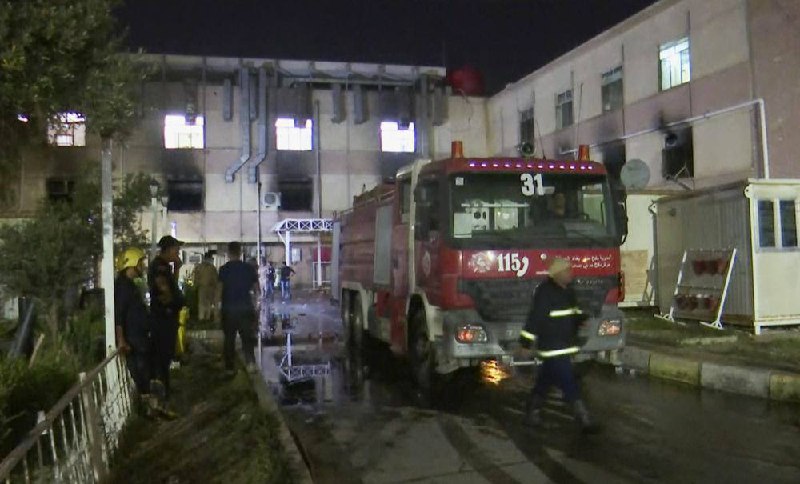伊拉克内政部称，巴格达一家医院的火灾已造成82人死亡，110人受伤
